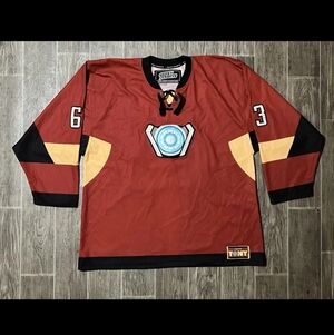 Geeky Jerseys Iron Man Hockey Jersey Tony Stark Marvel Men’s XL Y2K